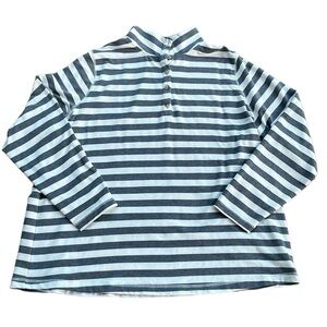 CROFT AND BARROW WOMEN’S GRAY WHITE STRIPED LONG SLEEVE SHIRT BUTTONS SIZE 2X